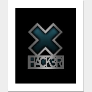 X-hacker Logo (vertical) Posters and Art